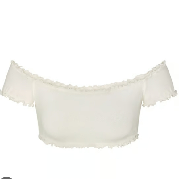 Skims Pointenelle Logo Crop Top - marble - Picture 4 of 12